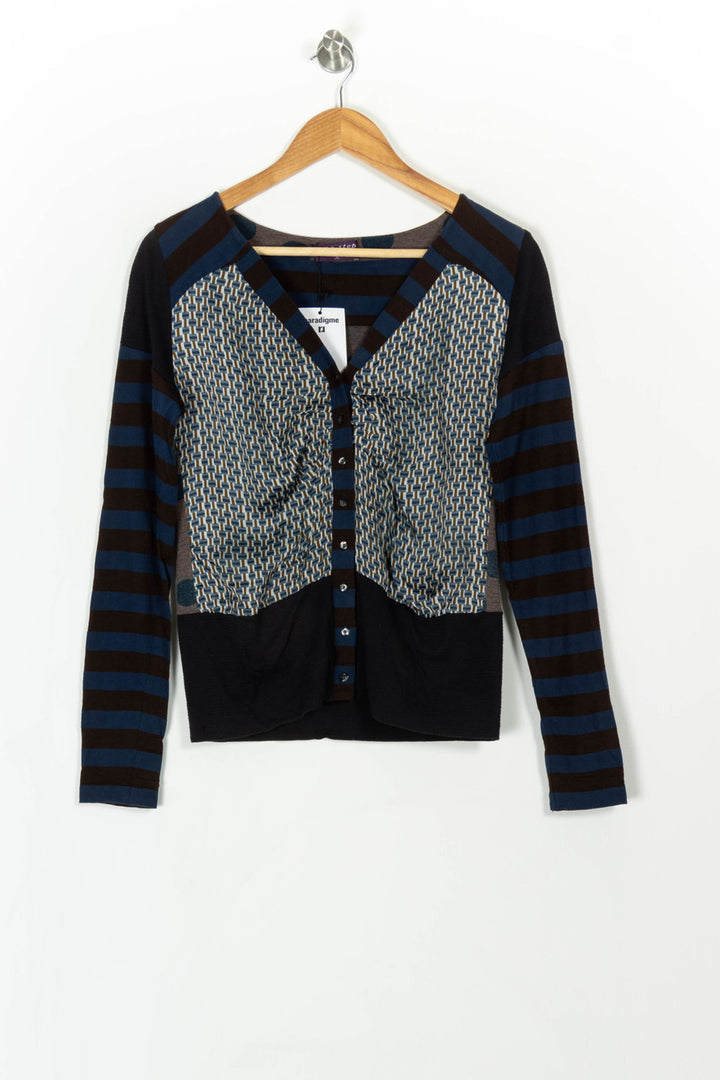 Cardigan Bleu et Noir - Taille S/36 de la marque One Step | PARAD43351 - Vendu par Paradigme - Image 2