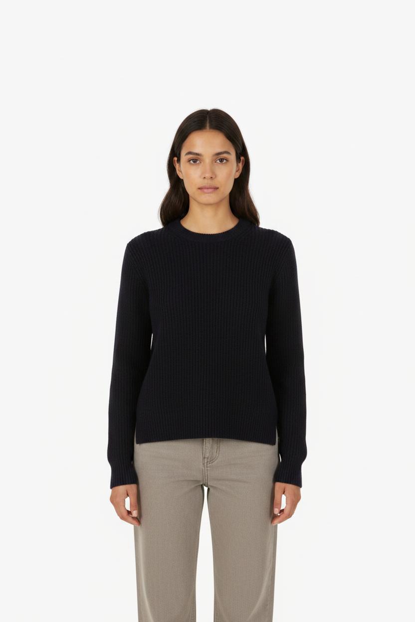 Pull en maille bleu foncé - Taille XS/34