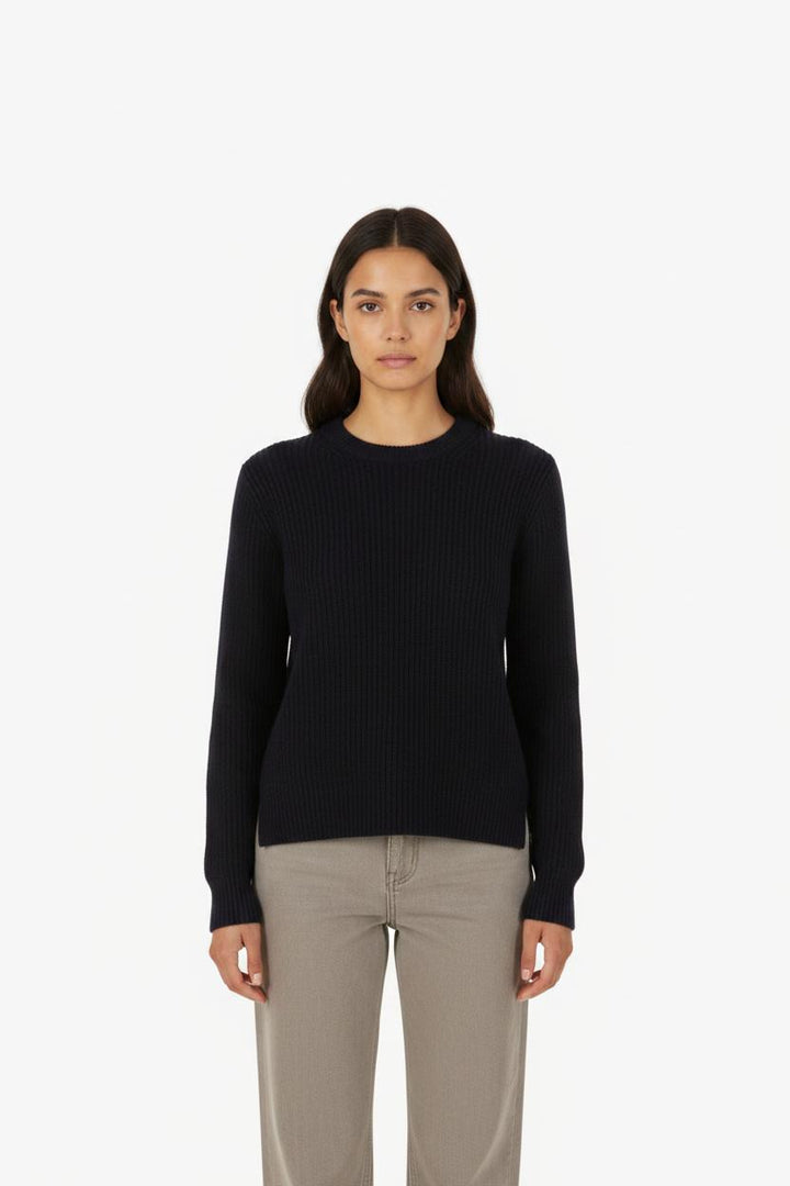 Pull en maille bleu foncé - Taille XS/34