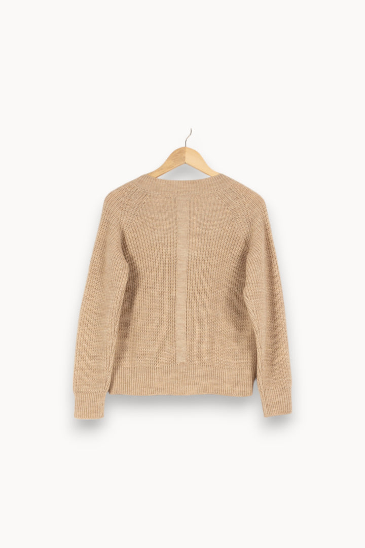 Pull en maille beige - Taille XS/34 de la marque La Fée Maraboutée | PARAD43441 - Vendu par Paradigme - Image 3