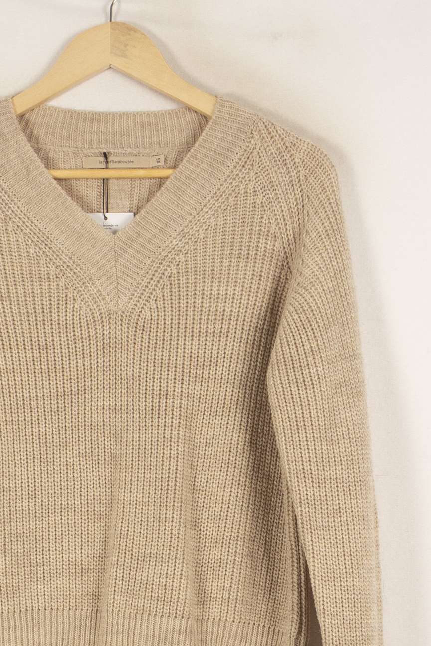 Pull en maille beige - Taille XS/34 de la marque La Fée Maraboutée | PARAD43441 - Vendu par Paradigme - Image 2