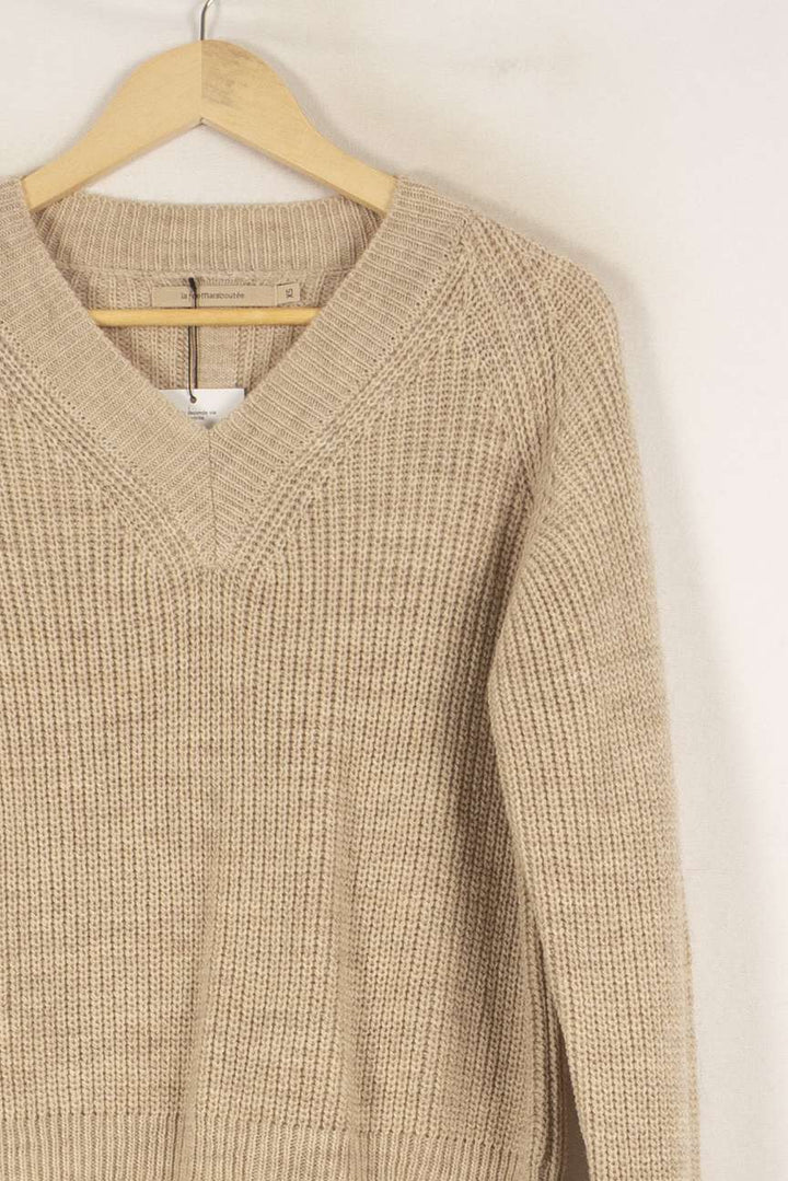 Pull en maille beige - Taille XS/34 de la marque La Fée Maraboutée | PARAD43441 - Vendu par Paradigme - Image 2