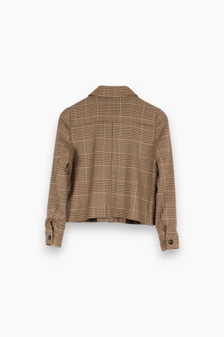 Veste beige à carreaux - Taille XS/34 de la marque La Fée Maraboutée | PARAD43444 - Vendu par Paradigme - Image 3