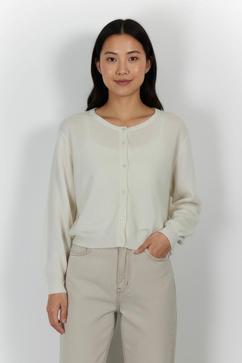 Cardigan blanc - Taille S/36 de la marque American Vintage | PARAD43449 - Vendu par Paradigme - Image 1