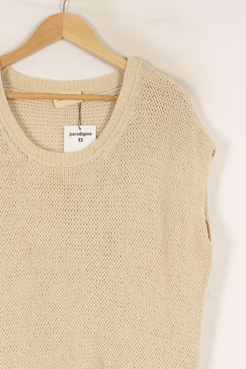 Pull en maille beige - Taille S/36 de la marque American Vintage | PARAD43459 - Vendu par Paradigme - Image 2