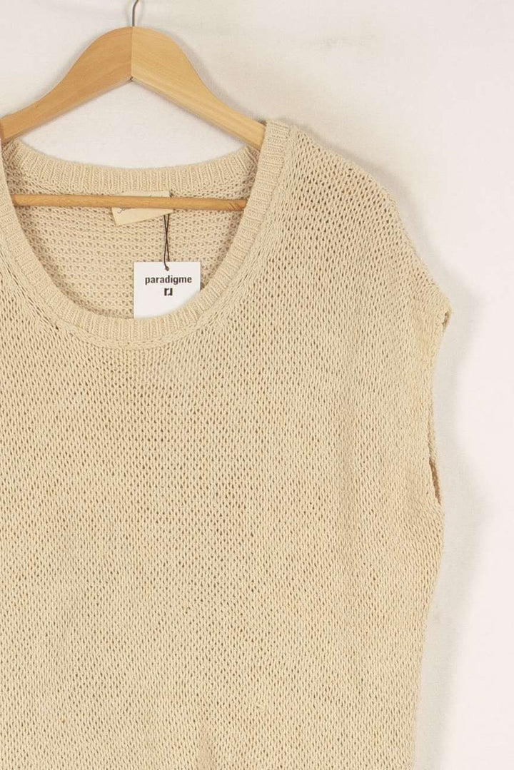 Pull en maille beige - Taille S/36 de la marque American Vintage | PARAD43459 - Vendu par Paradigme - Image 2