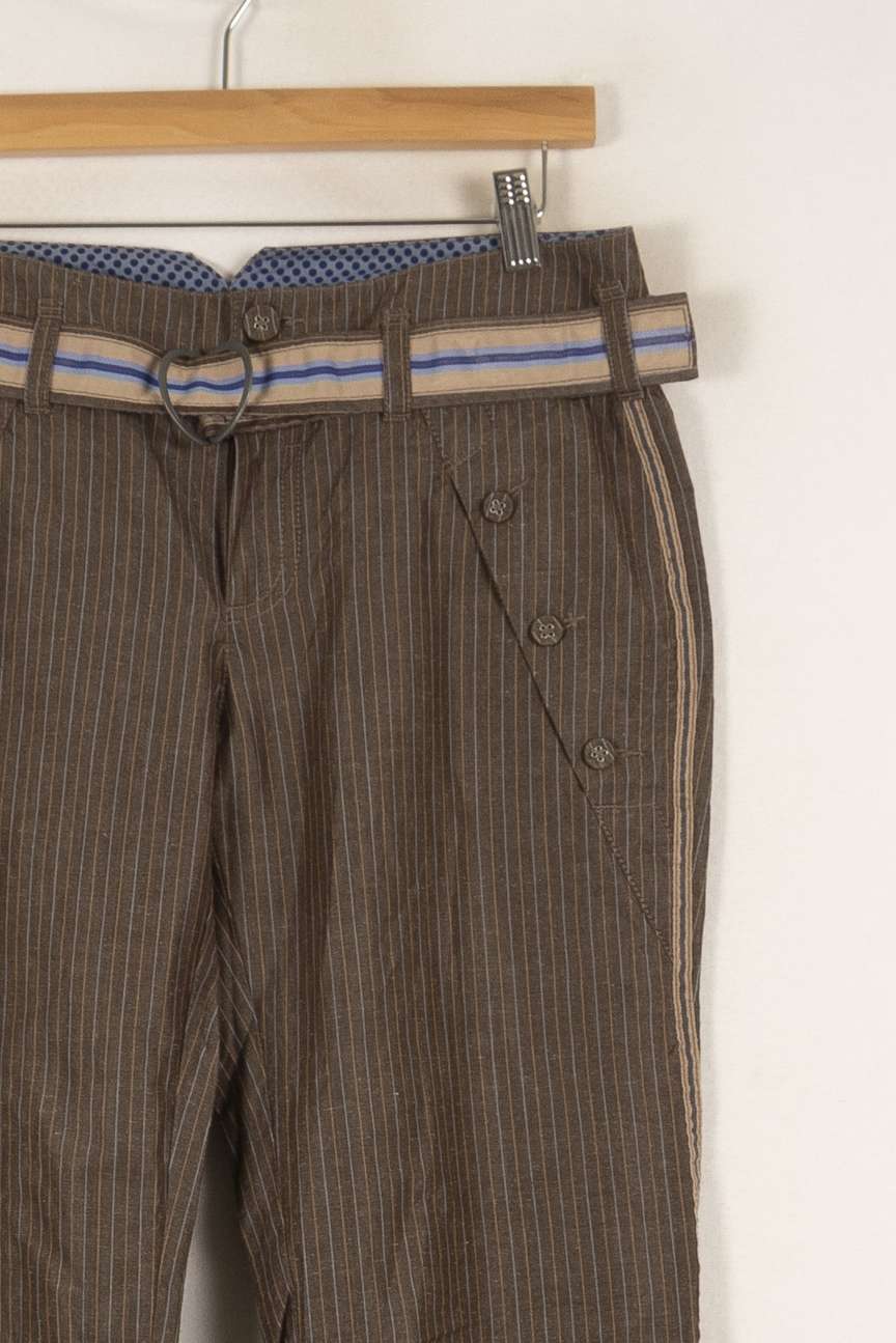 Pantalon marron rayé - Taille M/38 de la marque One Step | PARAD43463 - Vendu par Paradigme - Image 2