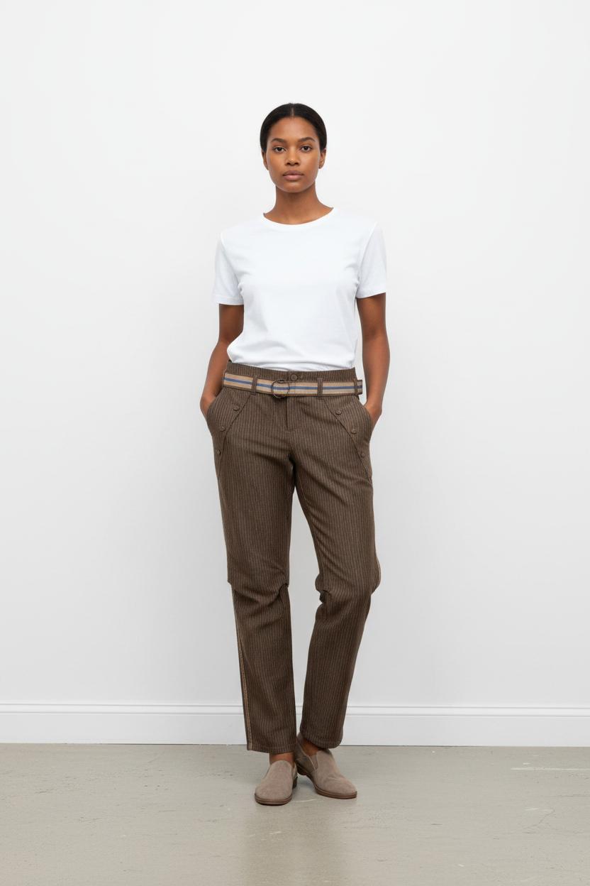 Pantalon marron rayé - Taille M/38