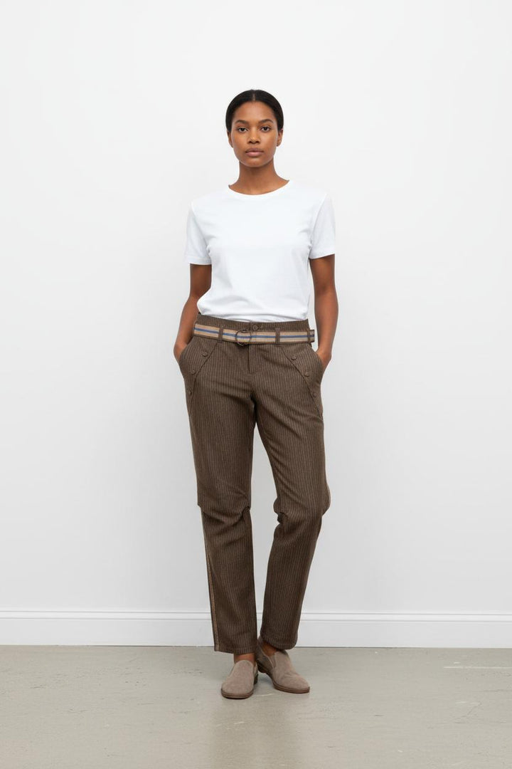 Pantalon marron rayé - Taille M/38