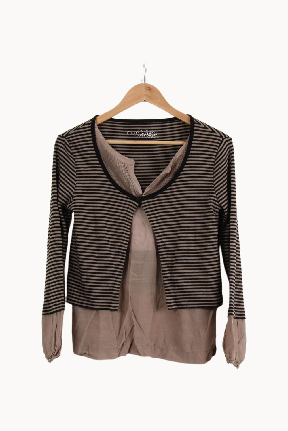 Cardigan Marron et Noir - Taille M/38 de la marque Caroll | PARAD43535 - Vendu par Paradigme - Image 2