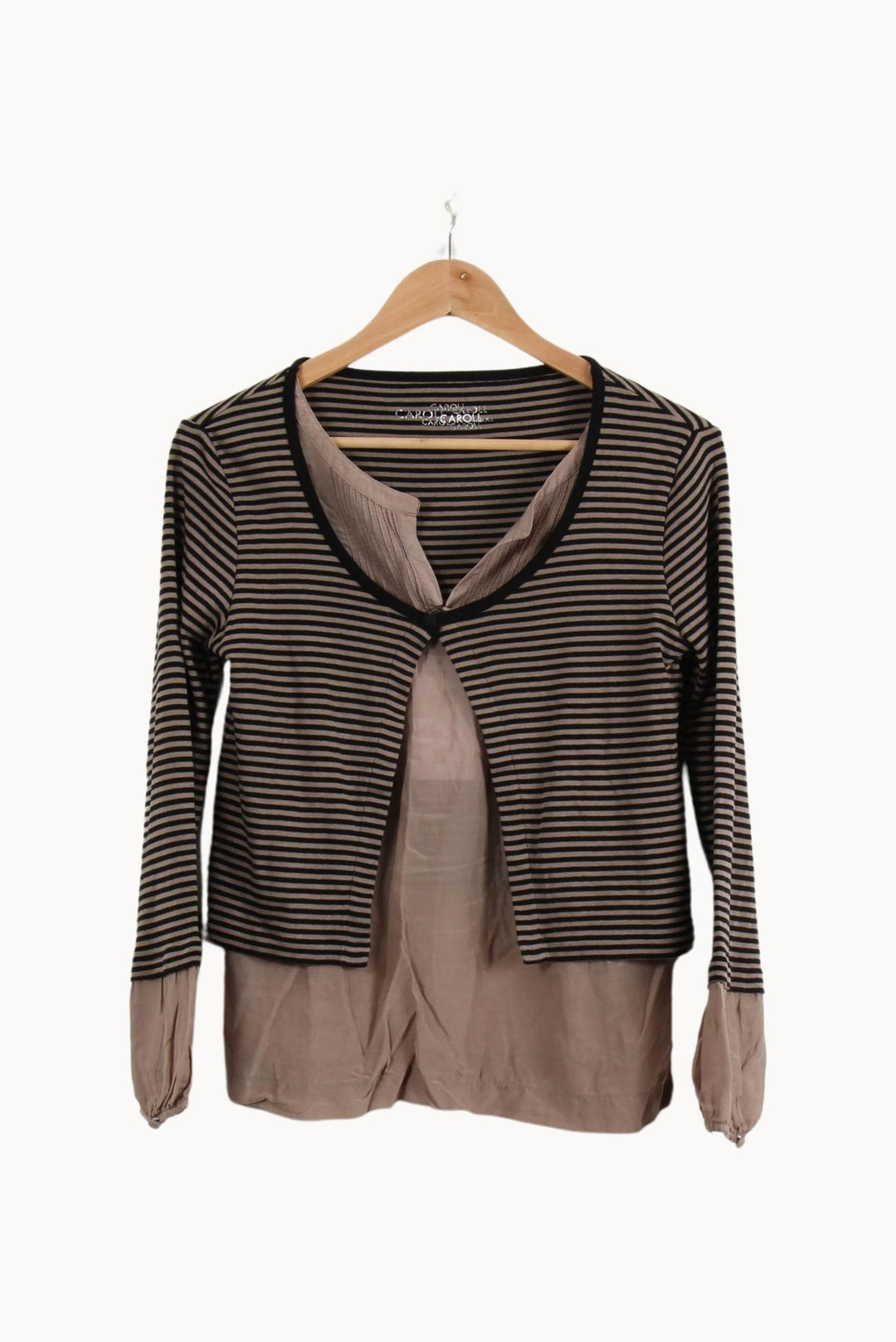 Cardigan Marron et Noir - Taille M/38 de la marque Caroll | PARAD43535 - Vendu par Paradigme - Image 2