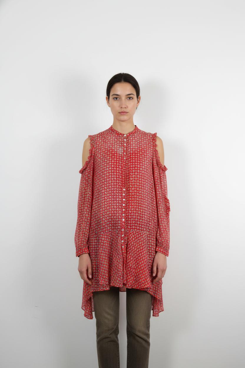 Robe Chemise Rouge - Taille S/36