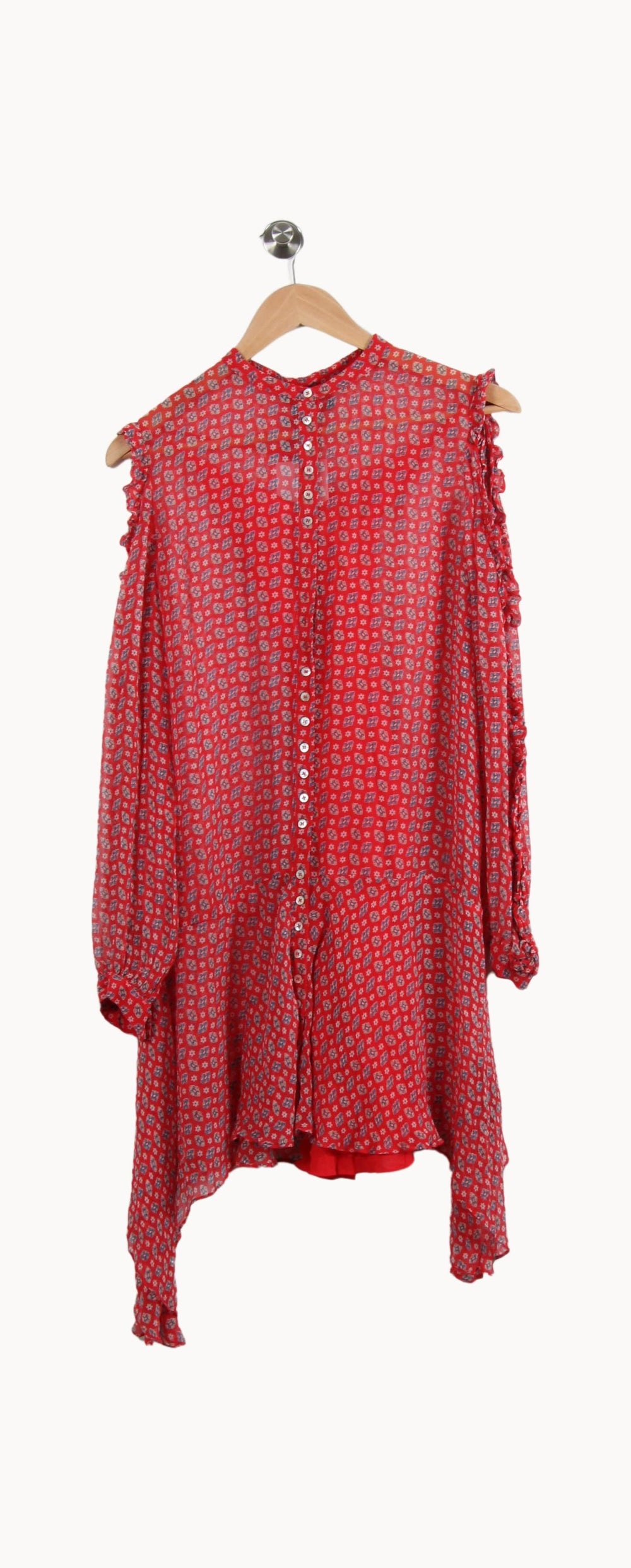 Robe Chemise Rouge - Taille S/36 de la marque The Kooples - Sport | PARAD43544 - Vendu par Paradigme - Image 2
