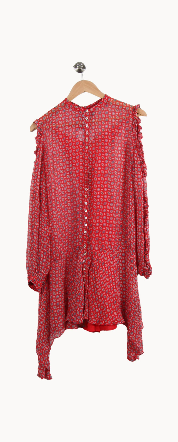 Robe Chemise Rouge - Taille S/36 de la marque The Kooples - Sport | PARAD43544 - Vendu par Paradigme - Image 2
