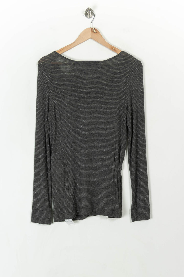 Cardigan gris rayé - Taille L/40 de la marque One Step | PARAD43563 - Vendu par Paradigme - Image 5