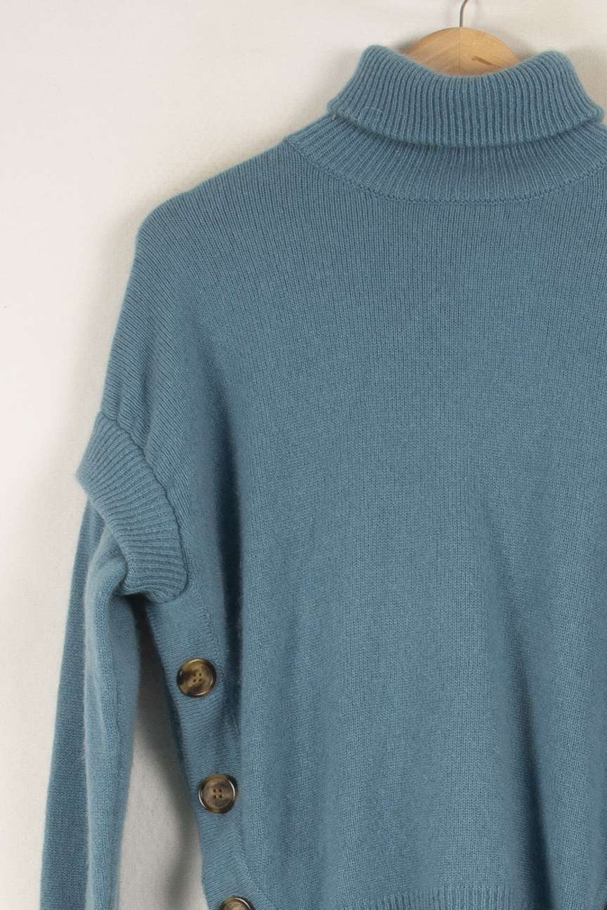 Pull bleu à col roulé - Taille S/36 de la marque Notshy Cashmere | PARAD43593 - Vendu par Paradigme - Image 2
