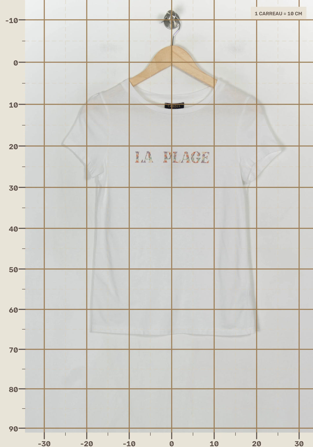 T-shirt blanc "La Plage" - Taille XS/34 de la marque Caroll | PARAD43597 - Vendu par Paradigme - Image 4
