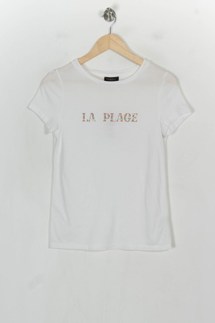 T-shirt blanc "La Plage" - Taille XS/34 de la marque Caroll | PARAD43597 - Vendu par Paradigme - Image 2