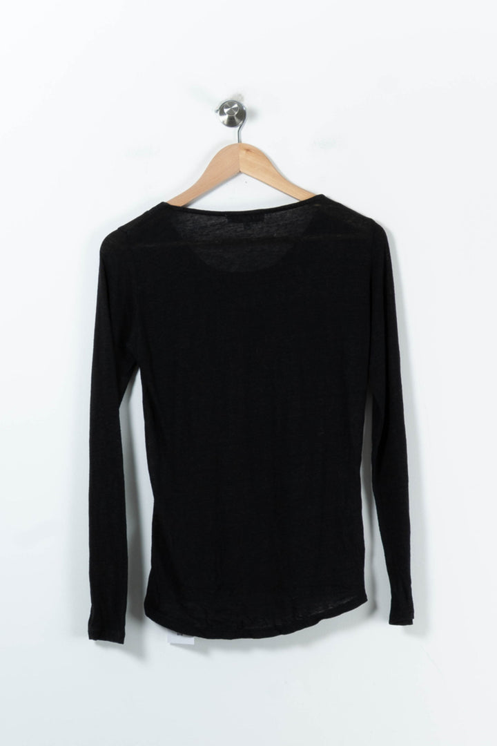 Top à manches longues noir - Taille S/36 de la marque Sandro | PARAD43672 - Vendu par Paradigme - Image 4
