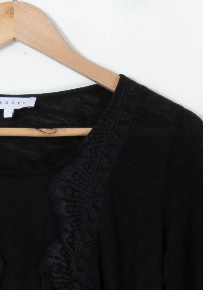 Top à manches longues noir - Taille S/36 de la marque Sandro | PARAD43672 - Vendu par Paradigme - Image 3