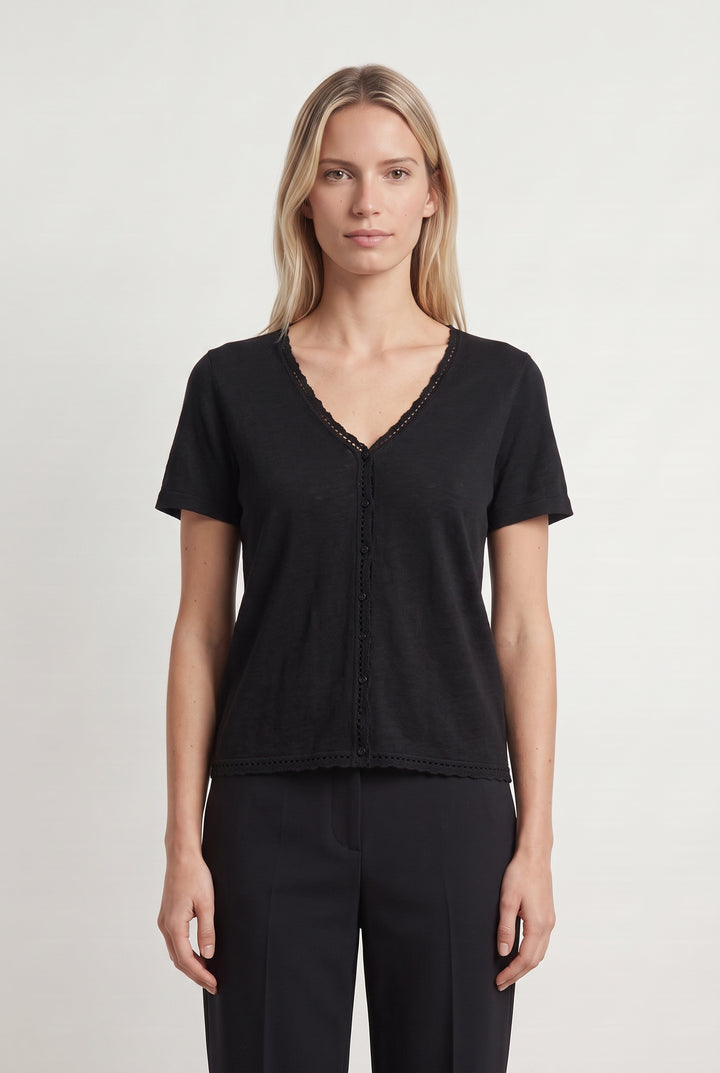 T-shirt noir - Taille M/38 de la marque ZAPA | PARAD43682 - Vendu par Paradigme - Image 1