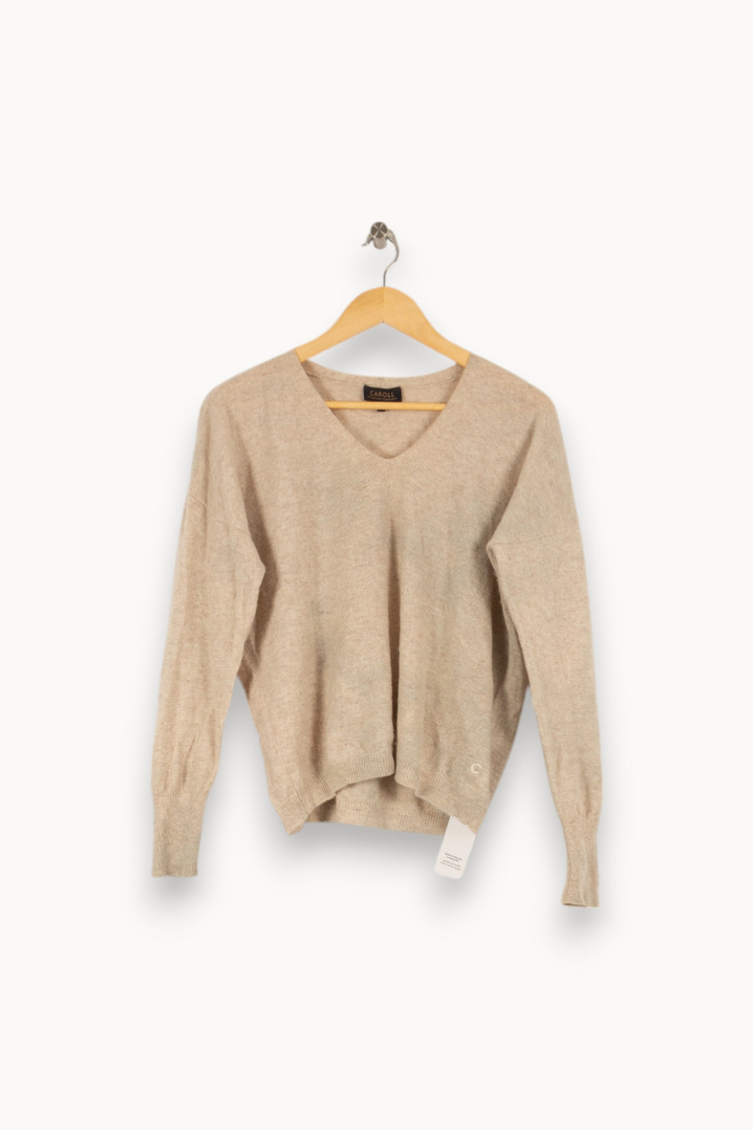 Pull beige - Taille M/38 de la marque Caroll | PARAD43715 - Vendu par Paradigme - Image 1