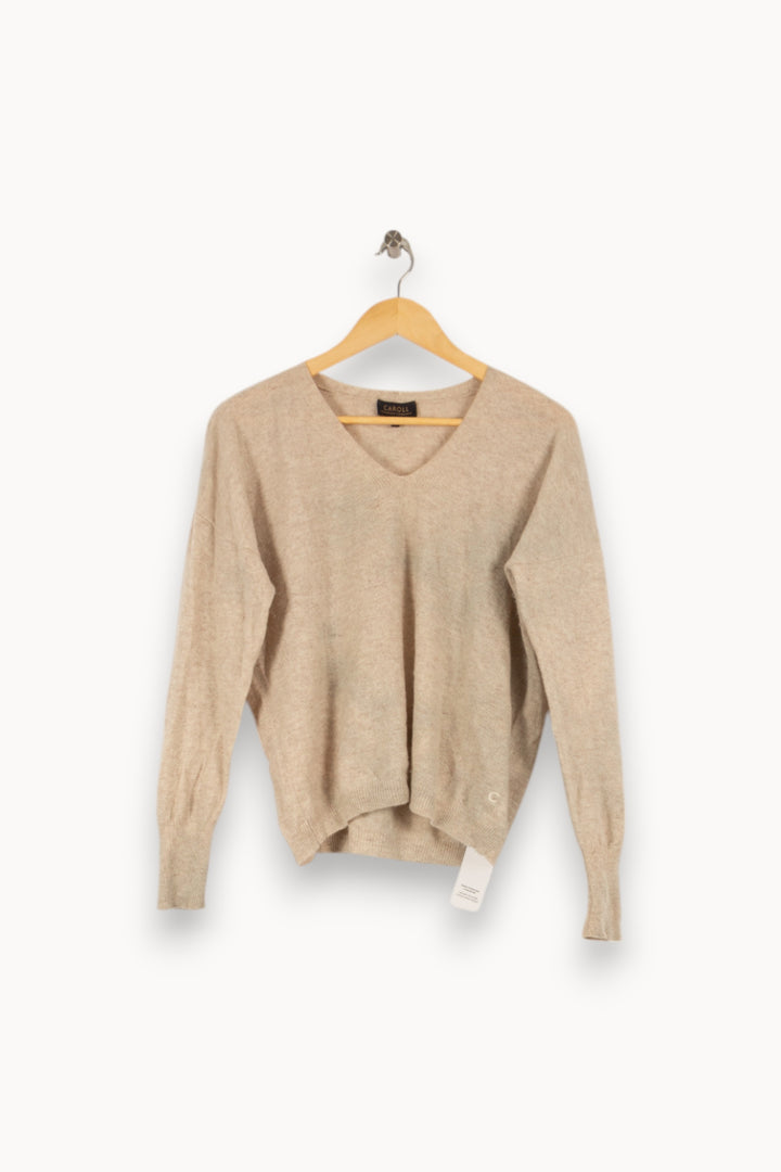 Pull beige - Taille M/38 de la marque Caroll | PARAD43715 - Vendu par Paradigme - Image 1