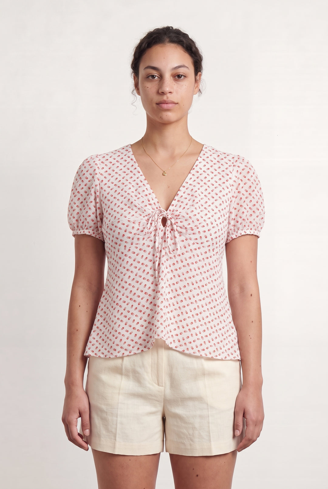 Blouse blanche à motifs - Taille L/40 de la marque Claudie Pierlot | PARAD43719 - Vendu par Paradigme - Image 1