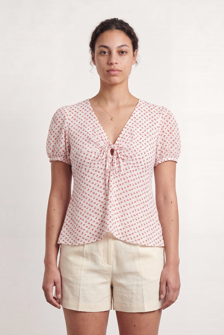 Blouse blanche à motifs - Taille L/40 de la marque Claudie Pierlot | PARAD43719 - Vendu par Paradigme - Image 1
