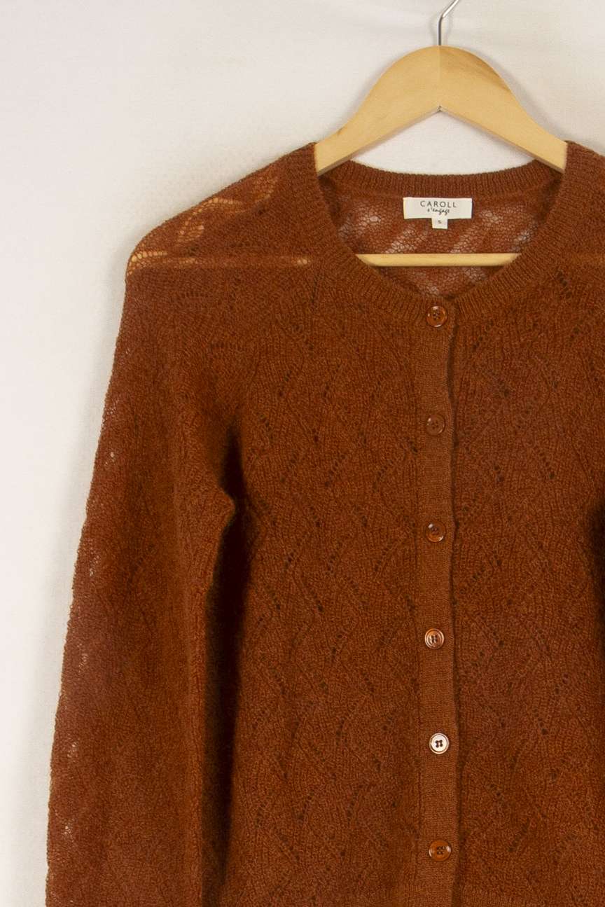 Cardigan marron - Taille S/36 de la marque Caroll | PARAD43770 - Vendu par Paradigme - Image 2
