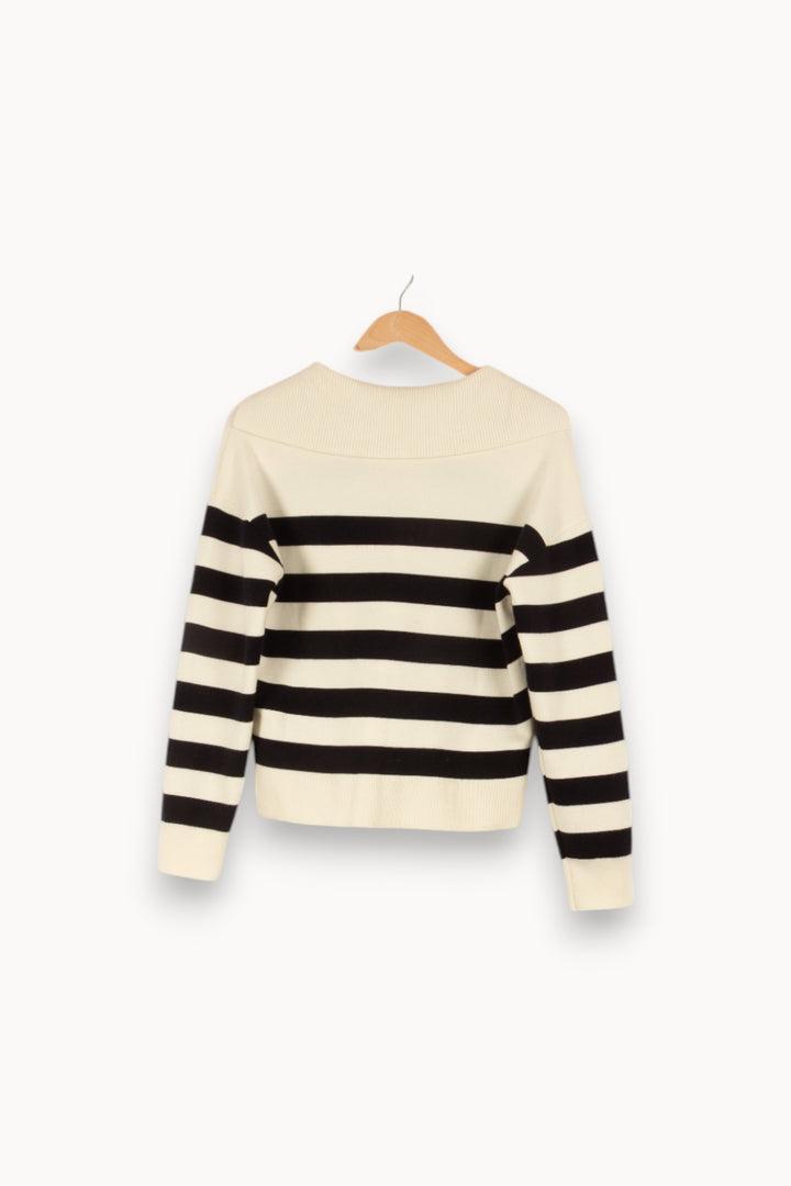 Pull noir et blanc - Taille S/36 de la marque Caroll | PARAD43771 - Vendu par Paradigme - Image 3