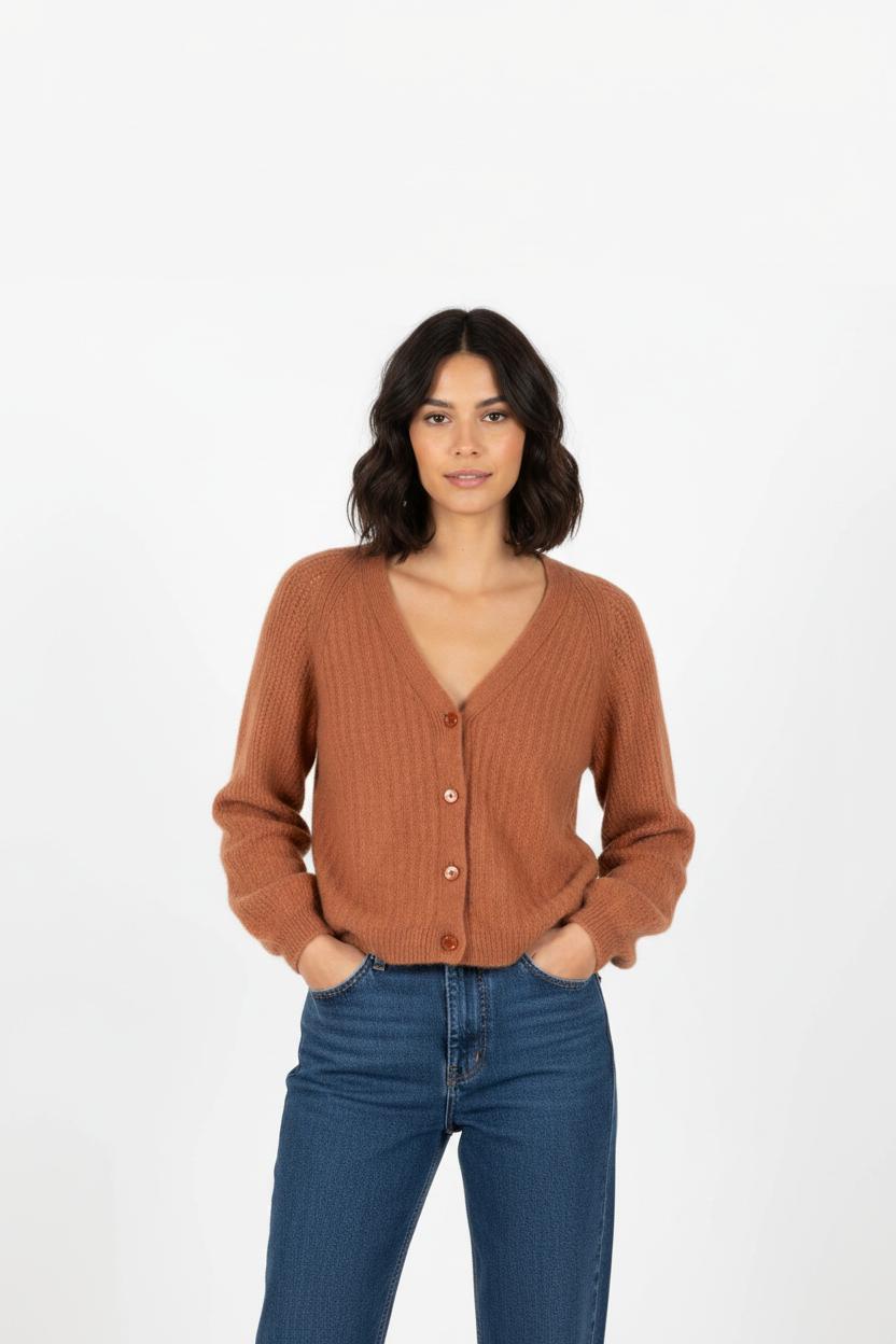 Cardigan en maille rose - Taille S/36