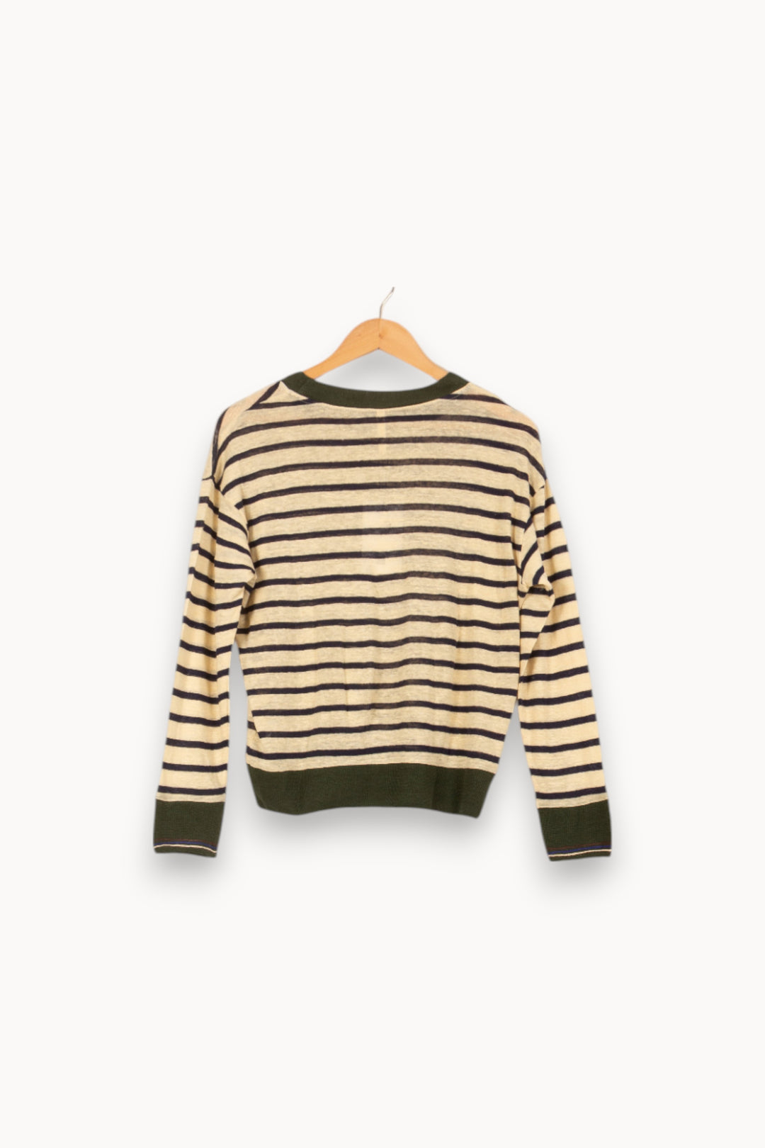 Pull Rayé Beige et Vert - Taille L/40 de la marque Bellerose | PARAD43855 - Vendu par Paradigme - Image 4