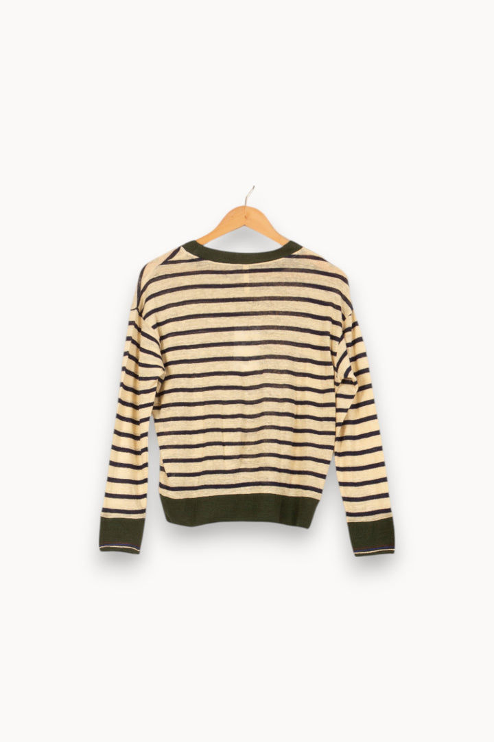 Pull Rayé Beige et Vert - Taille L/40 de la marque Bellerose | PARAD43855 - Vendu par Paradigme - Image 4