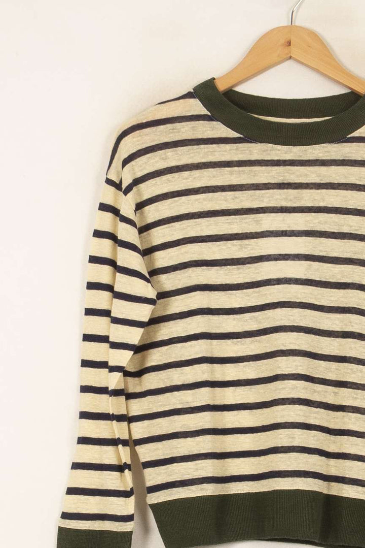 Pull Rayé Beige et Vert - Taille L/40 de la marque Bellerose | PARAD43855 - Vendu par Paradigme - Image 3