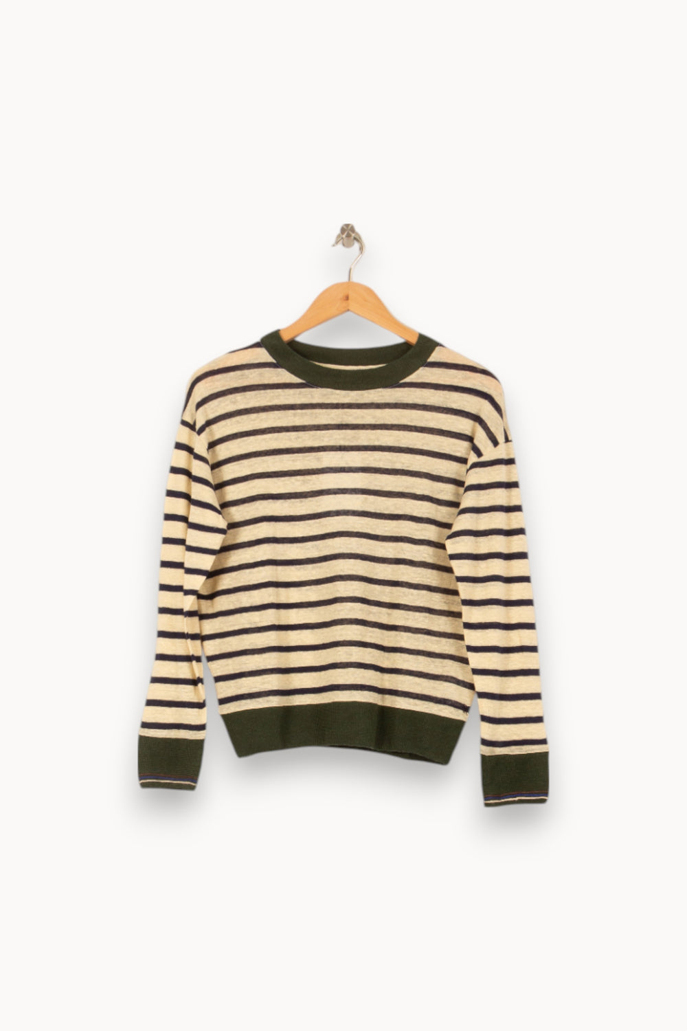 Pull Rayé Beige et Vert - Taille L/40 de la marque Bellerose | PARAD43855 - Vendu par Paradigme - Image 2