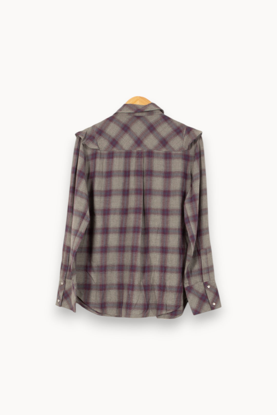 Chemise À Carreaux Grise et Violette - Taille L/40 de la marque Bérénice | PARAD43862 - Vendu par Paradigme - Image 4