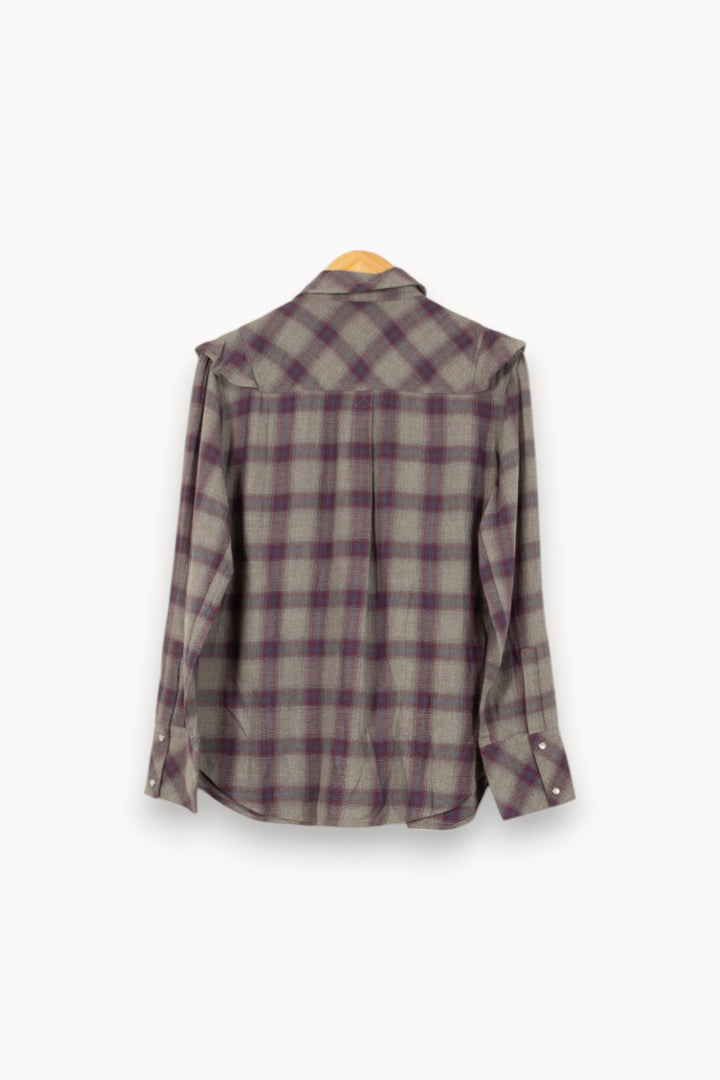 Chemise À Carreaux Grise et Violette - Taille L/40 de la marque Bérénice | PARAD43862 - Vendu par Paradigme - Image 4