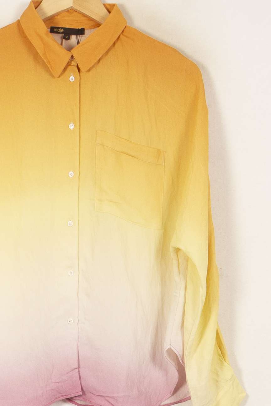 Chemise Orange Jaune et Rose - Taille M/38 de la marque Maje | PARAD43871 - Vendu par Paradigme - Image 3