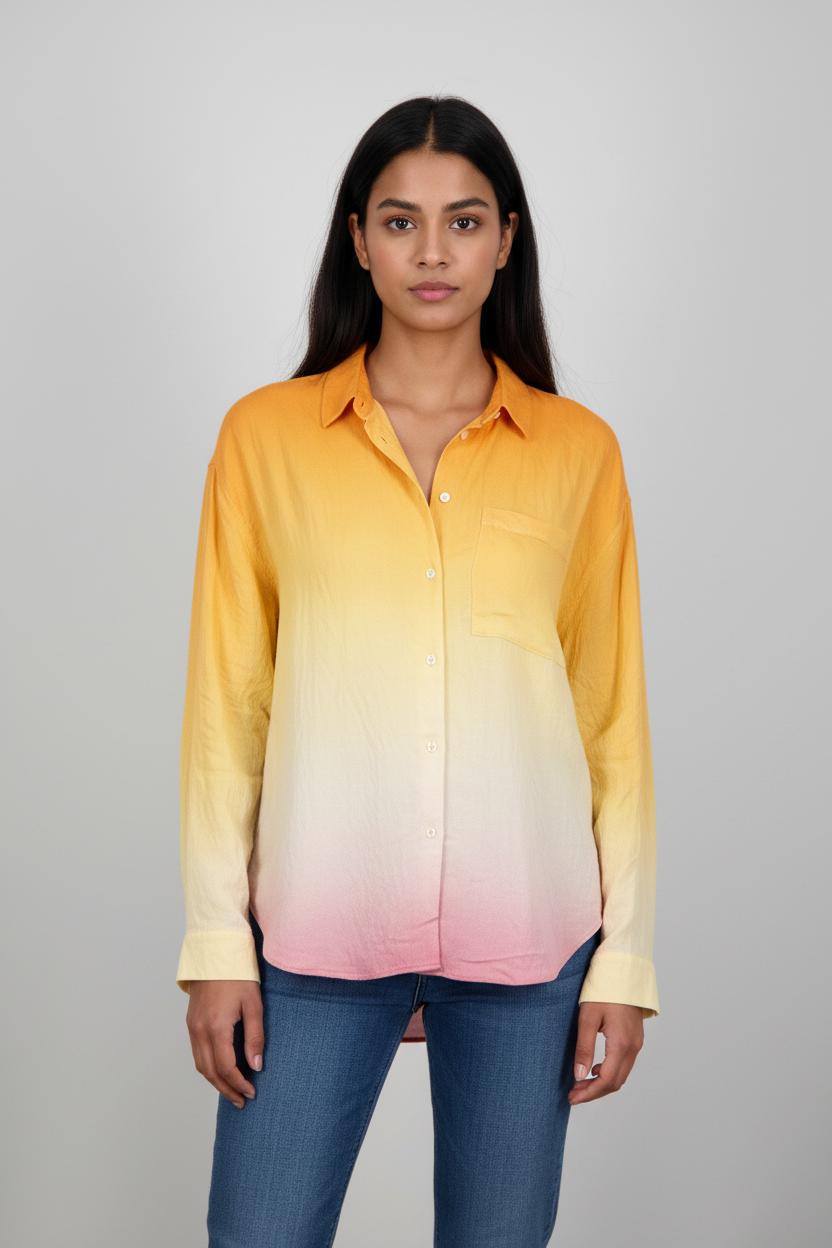 Chemise Orange Jaune et Rose - Taille M/38