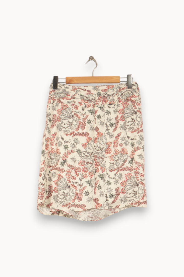 Jupe Imprimée Écrue et Rouge - Taille L/40 de la marque Bérénice | PARAD43877 - Vendu par Paradigme - Image 4
