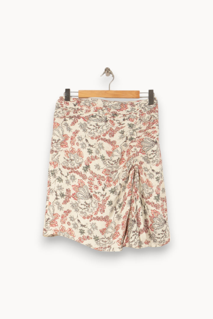 Jupe Imprimée Écrue et Rouge - Taille L/40 de la marque Bérénice | PARAD43877 - Vendu par Paradigme - Image 2