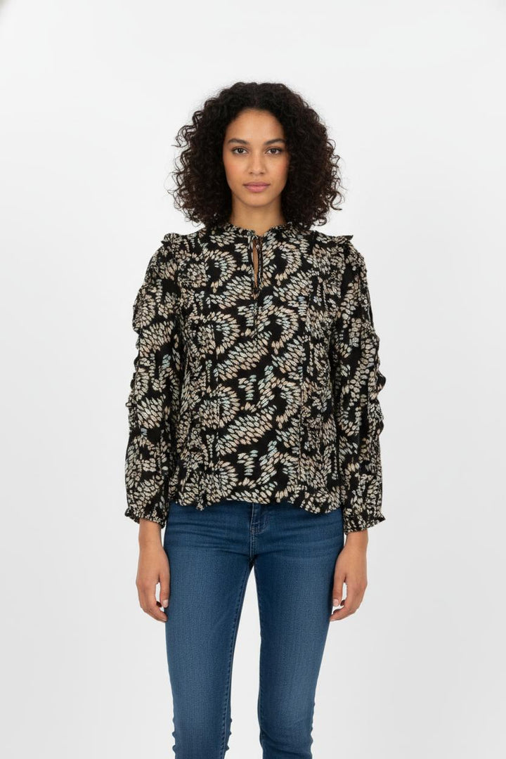 Blouse Noire et Blanche - Taille S/36