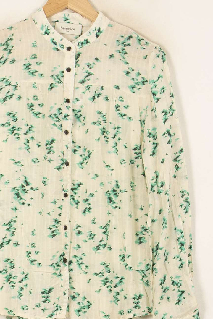Chemise Blanche et Verte - Taille L/40 de la marque Bérénice | PARAD43880 - Vendu par Paradigme - Image 3