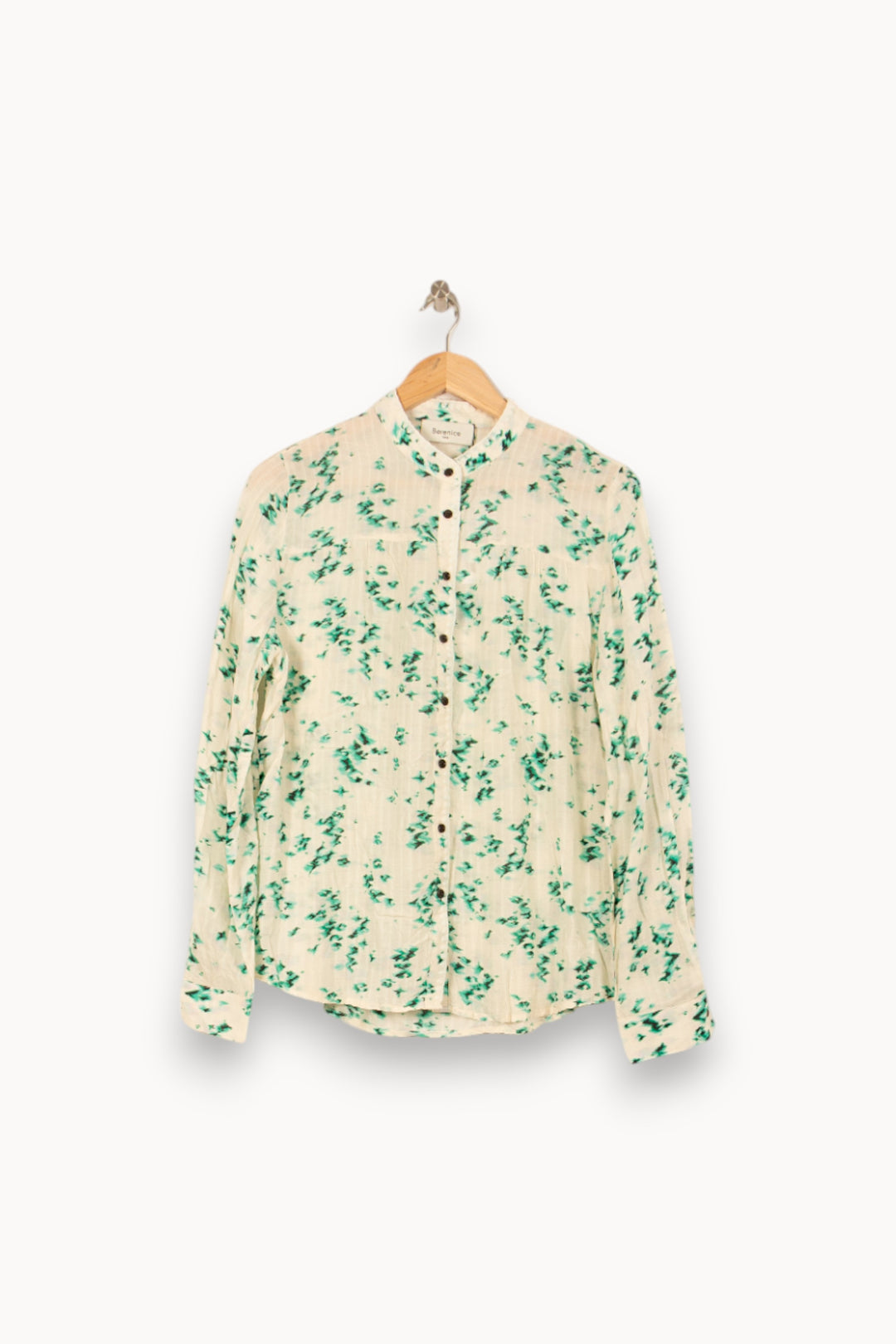 Chemise Blanche et Verte - Taille L/40 de la marque Bérénice | PARAD43880 - Vendu par Paradigme - Image 2