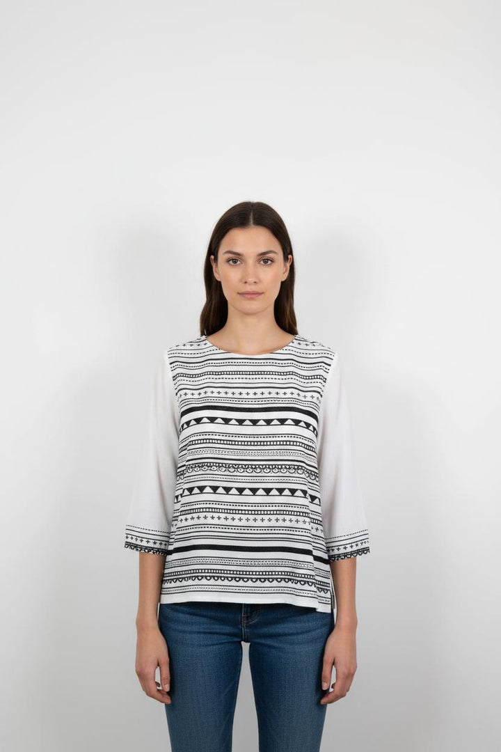 Blouse Blanche et Noire - Taille M/38