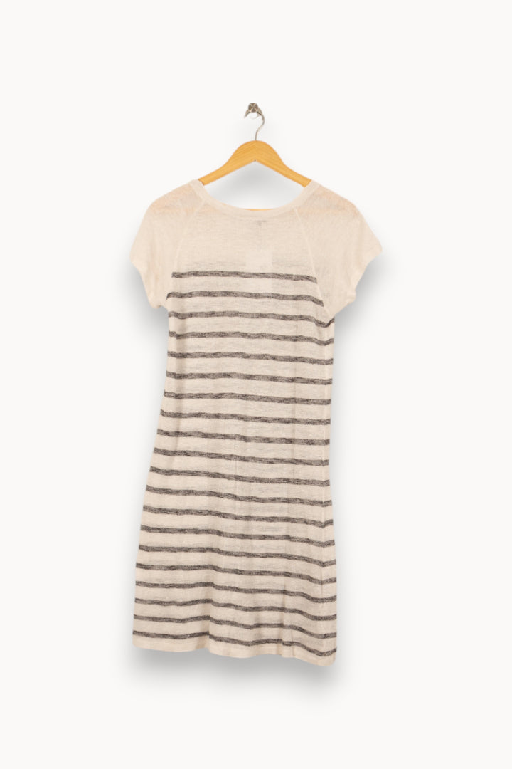 Robe Longue Rayée Beige et Noire - Taille XS/34 de la marque Comptoir des Cotonniers | PARAD43891 - Vendu par Paradigme - Image 4