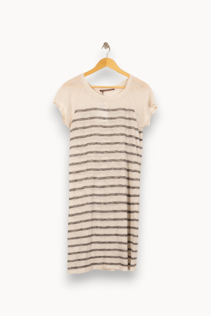 Robe Longue Rayée Beige et Noire - Taille XS/34 de la marque Comptoir des Cotonniers | PARAD43891 - Vendu par Paradigme - Image 2