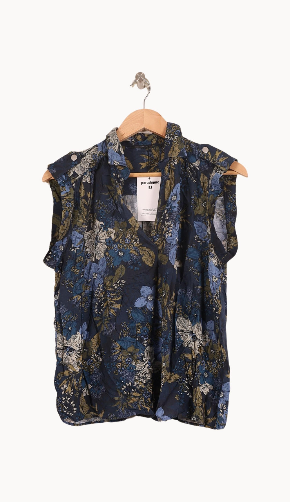 Blouse Sans Manches Bleu et Kaki - Taille L/40 de la marque IKKS | PARAD43897 - Vendu par Paradigme - Image 2