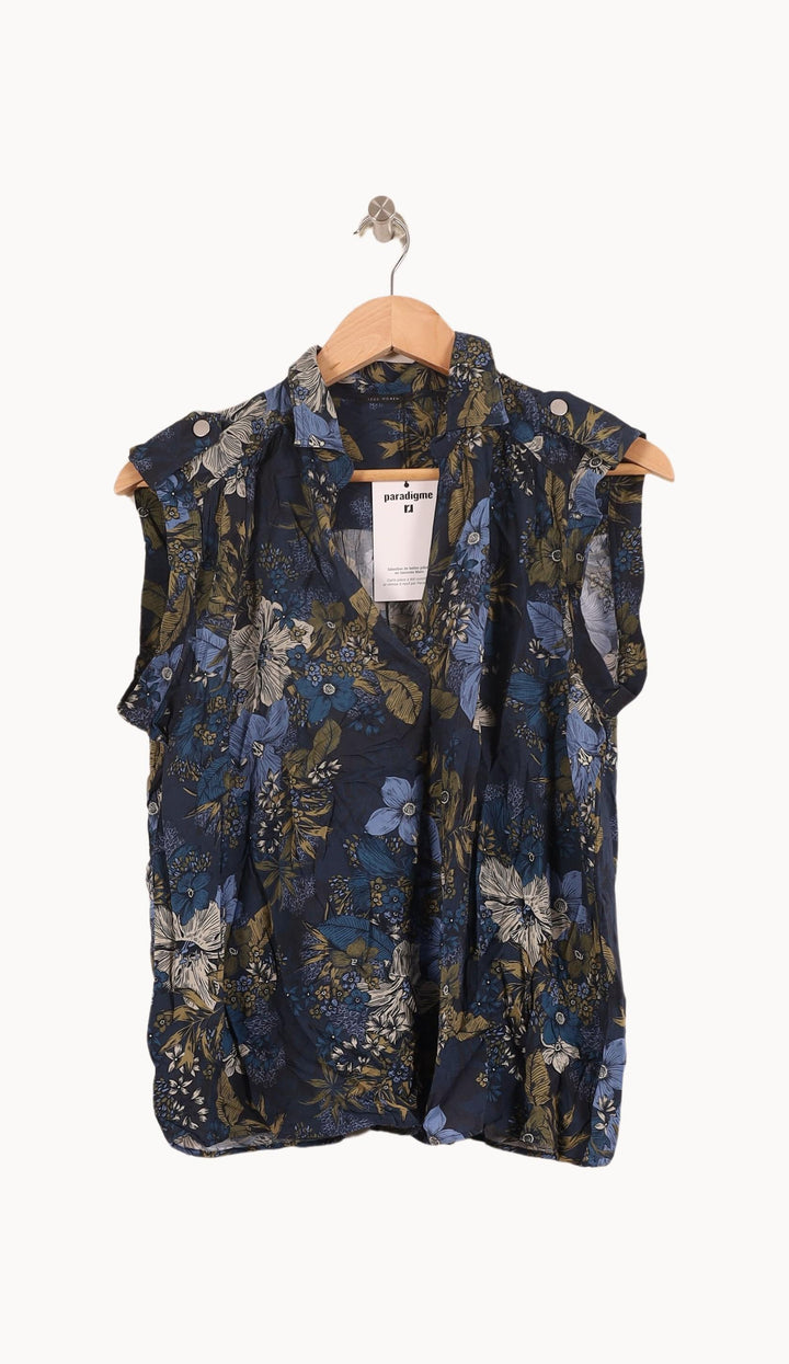 Blouse Sans Manches Bleu et Kaki - Taille L/40 de la marque IKKS | PARAD43897 - Vendu par Paradigme - Image 2